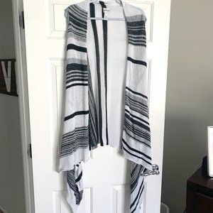 CHICO'S Sleeveless Long Waterfall Linen Rayon Cardigan Vest Size Large XL